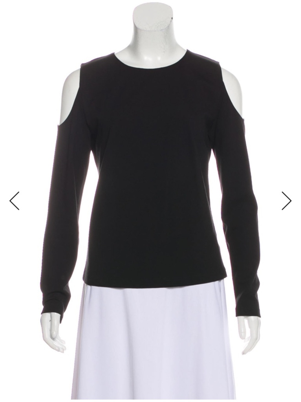Akris Punto Black Cold-Shoulder Long Sleeve Top